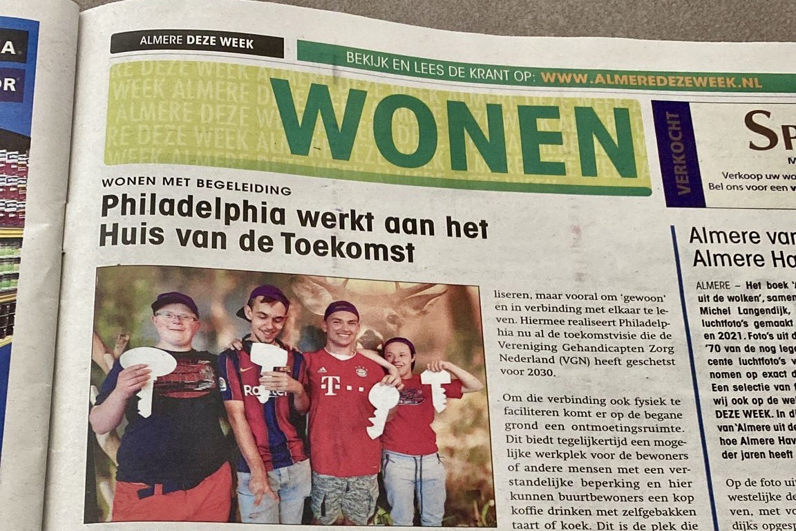 De kop van het artikel in Almere DEZE WEEK
