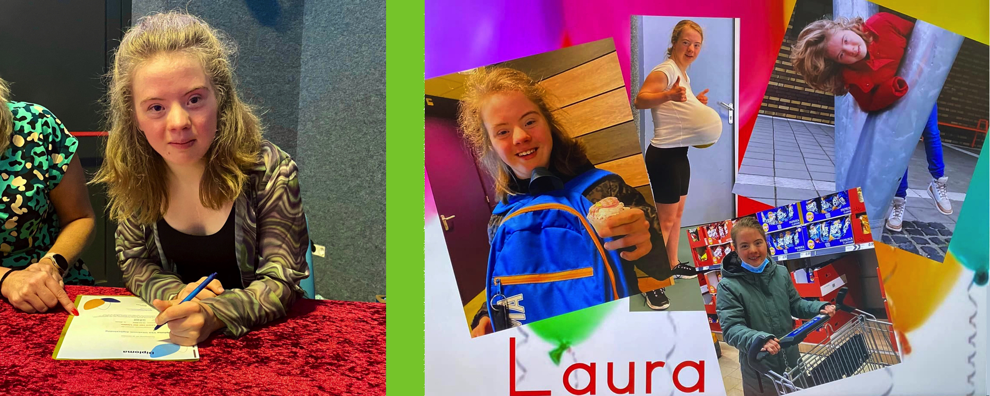 Foto van de diploma-uitreiking van Laura