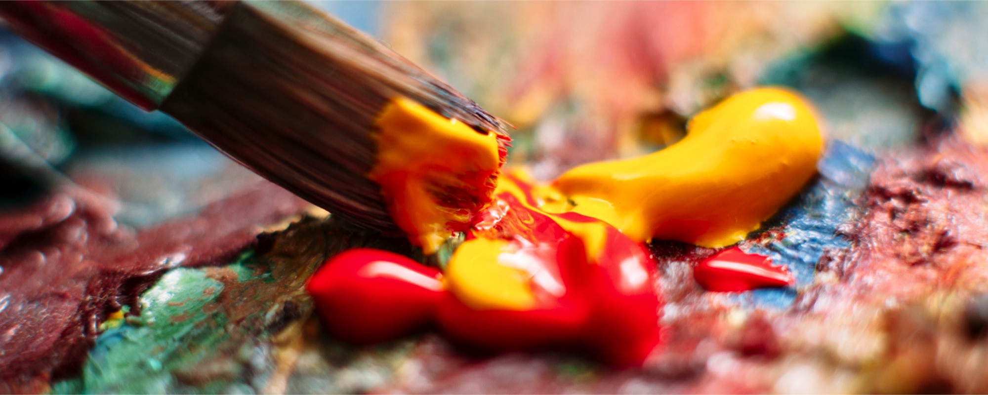 Close-up van een schilderspalet