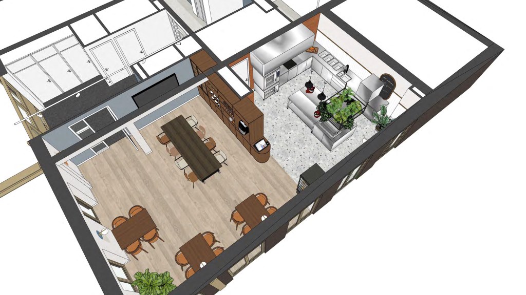 Tekening van de inrichting van Homerusplace