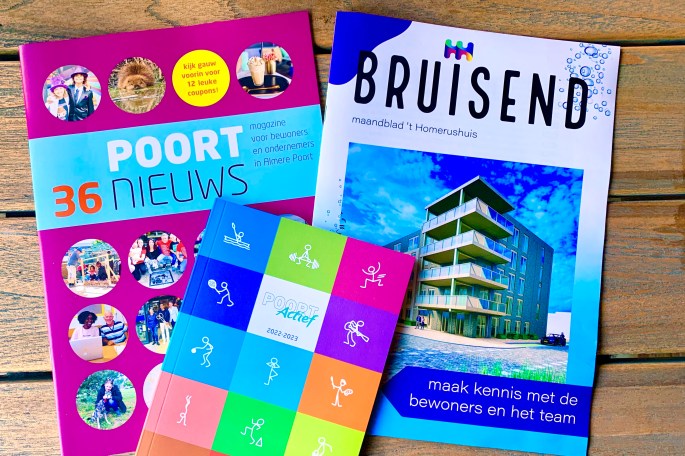 De magazines Bruisend 2 PoortNieuws 36 en PoortActief