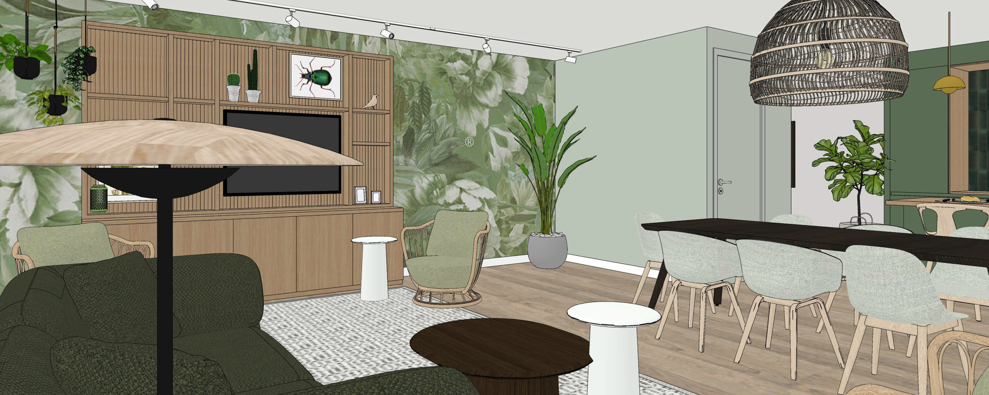 Tekening van het Interieurontwerp