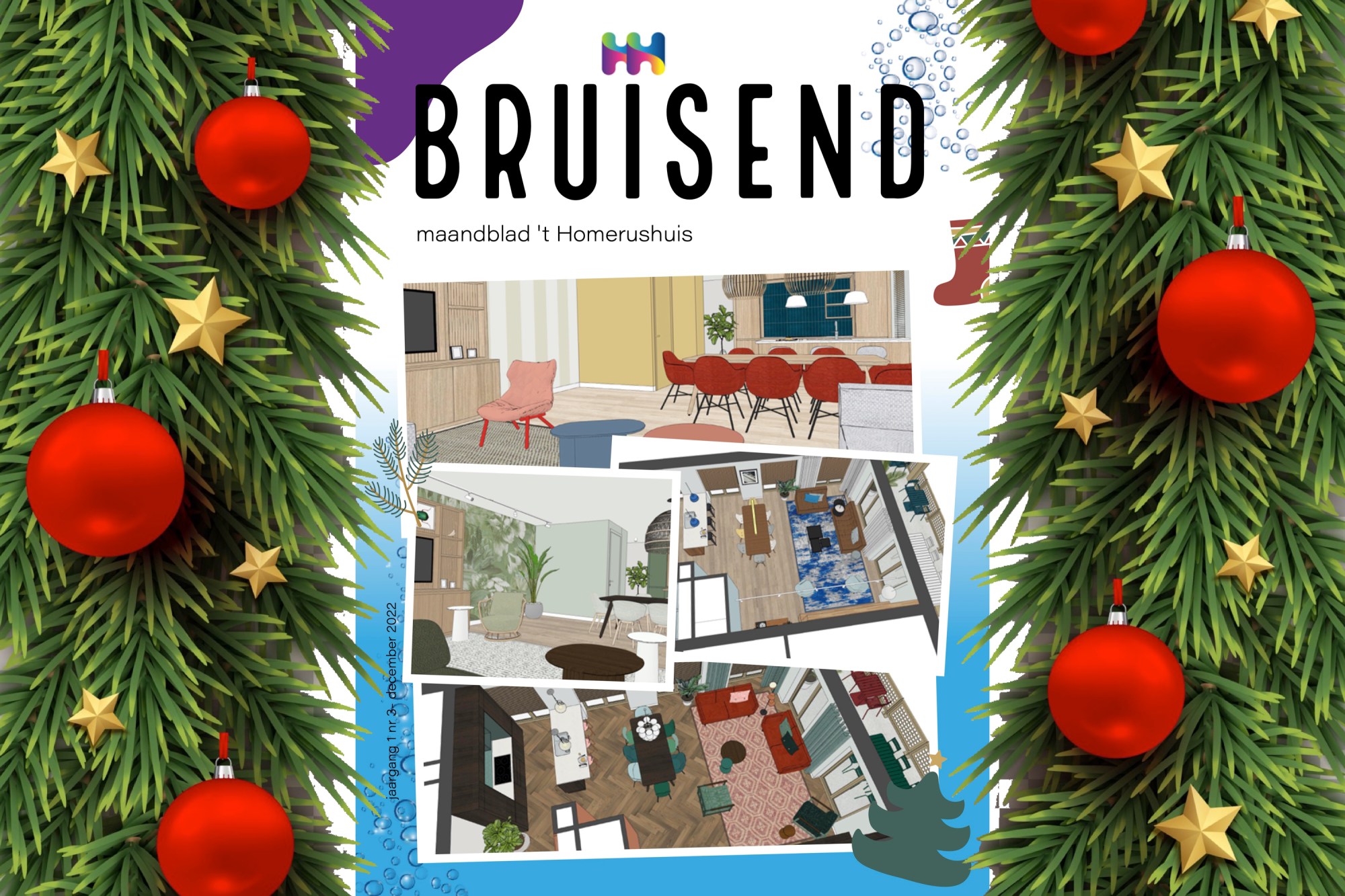 Bruisend 3 tussen kersttakken