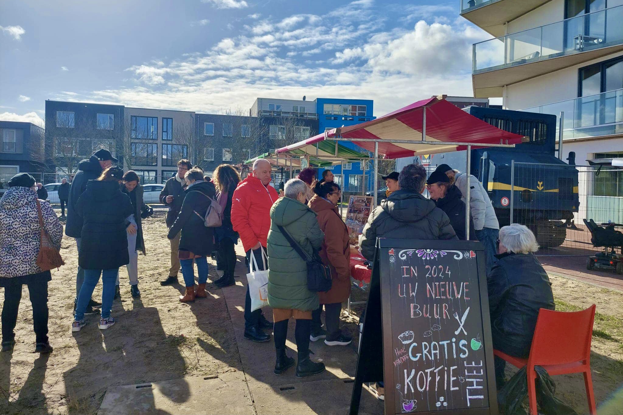Foto buurtfeest startbouw