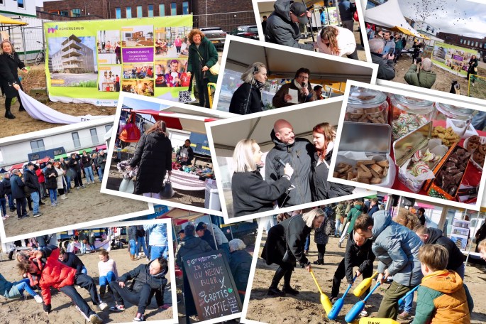 Fotocollage buurtfeest startbouw