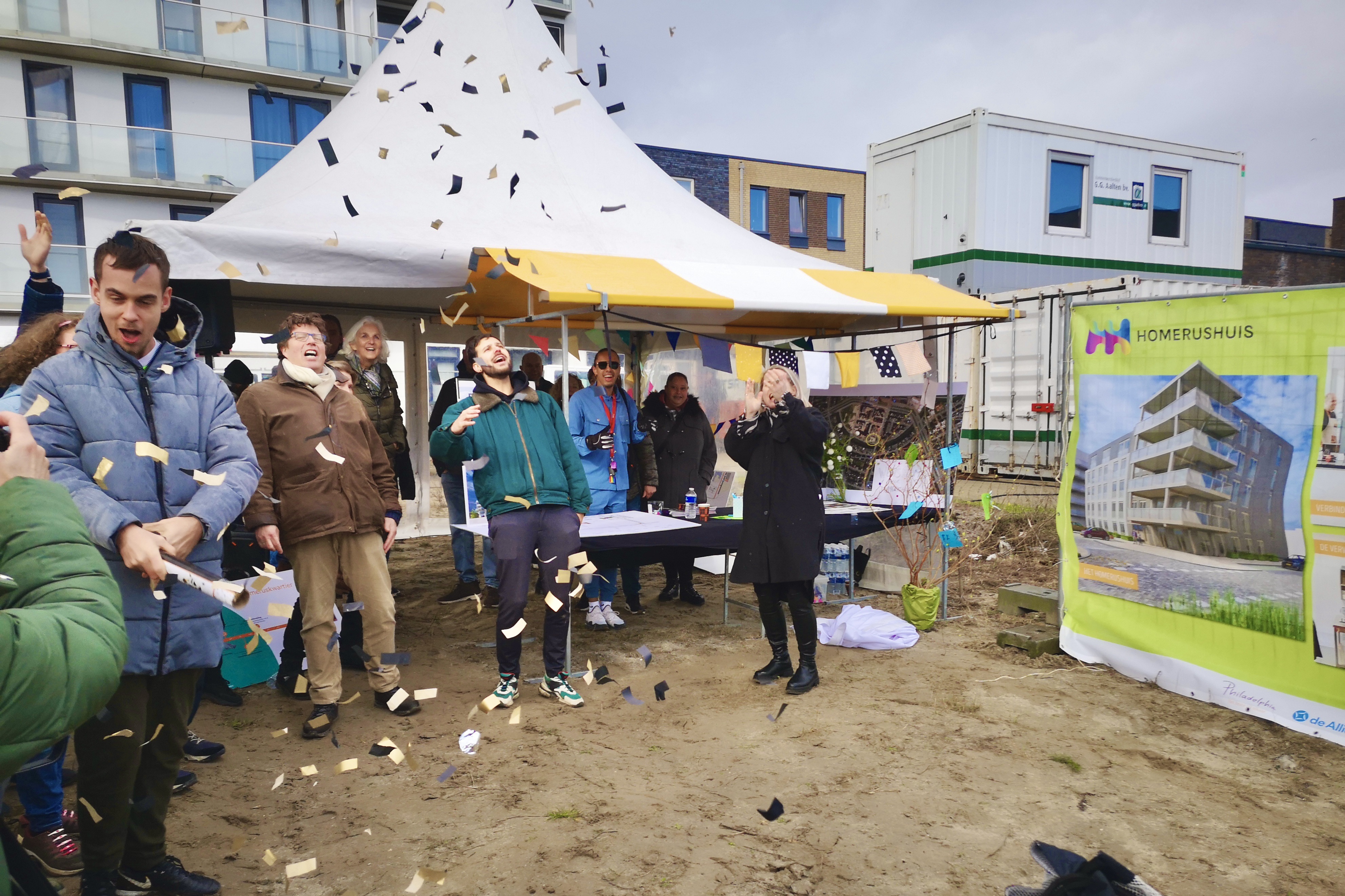 Foto buurtfeest startbouw