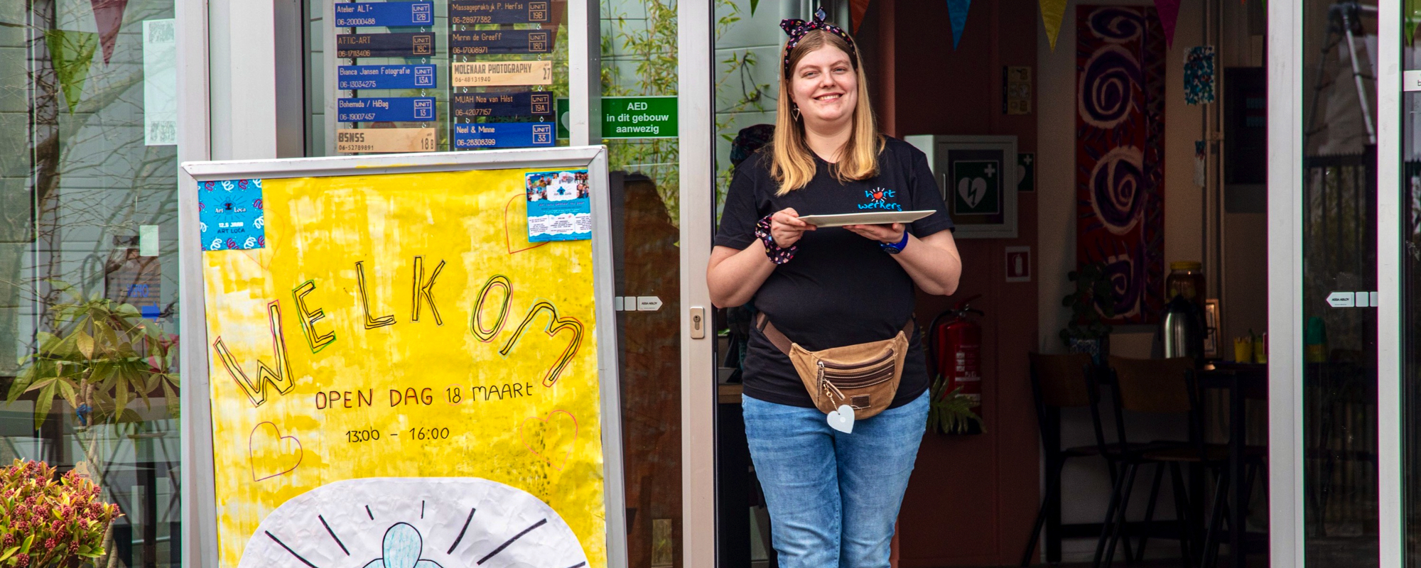 Christa als gastvrouw bij Art Loca