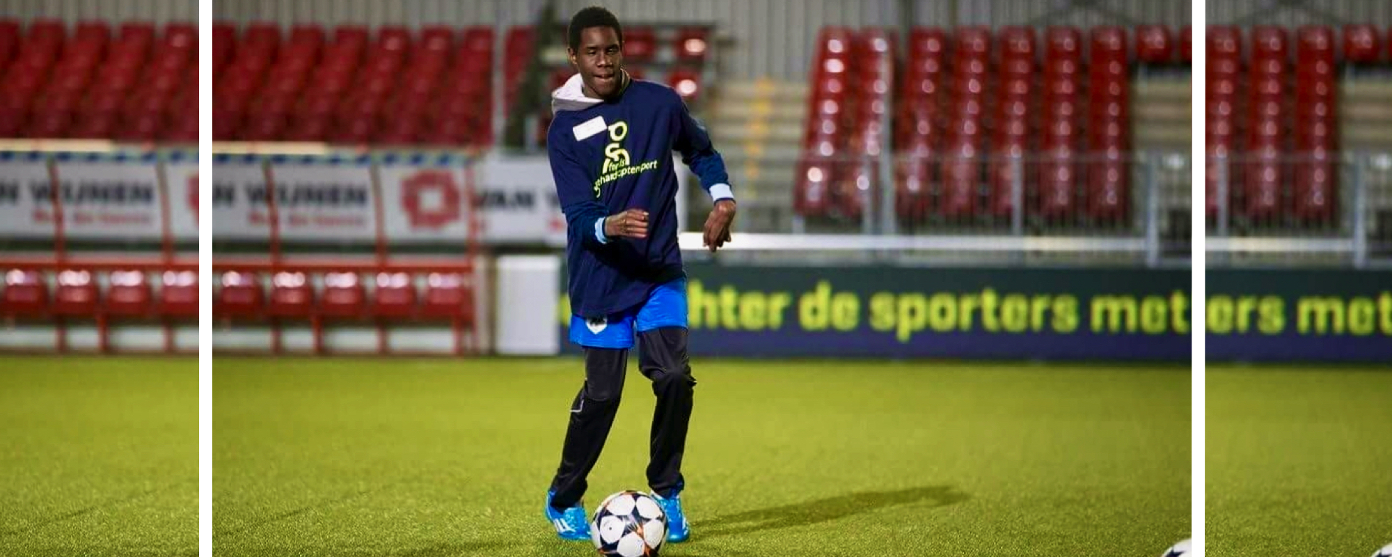 Lee-Andrew op het voetbalveld