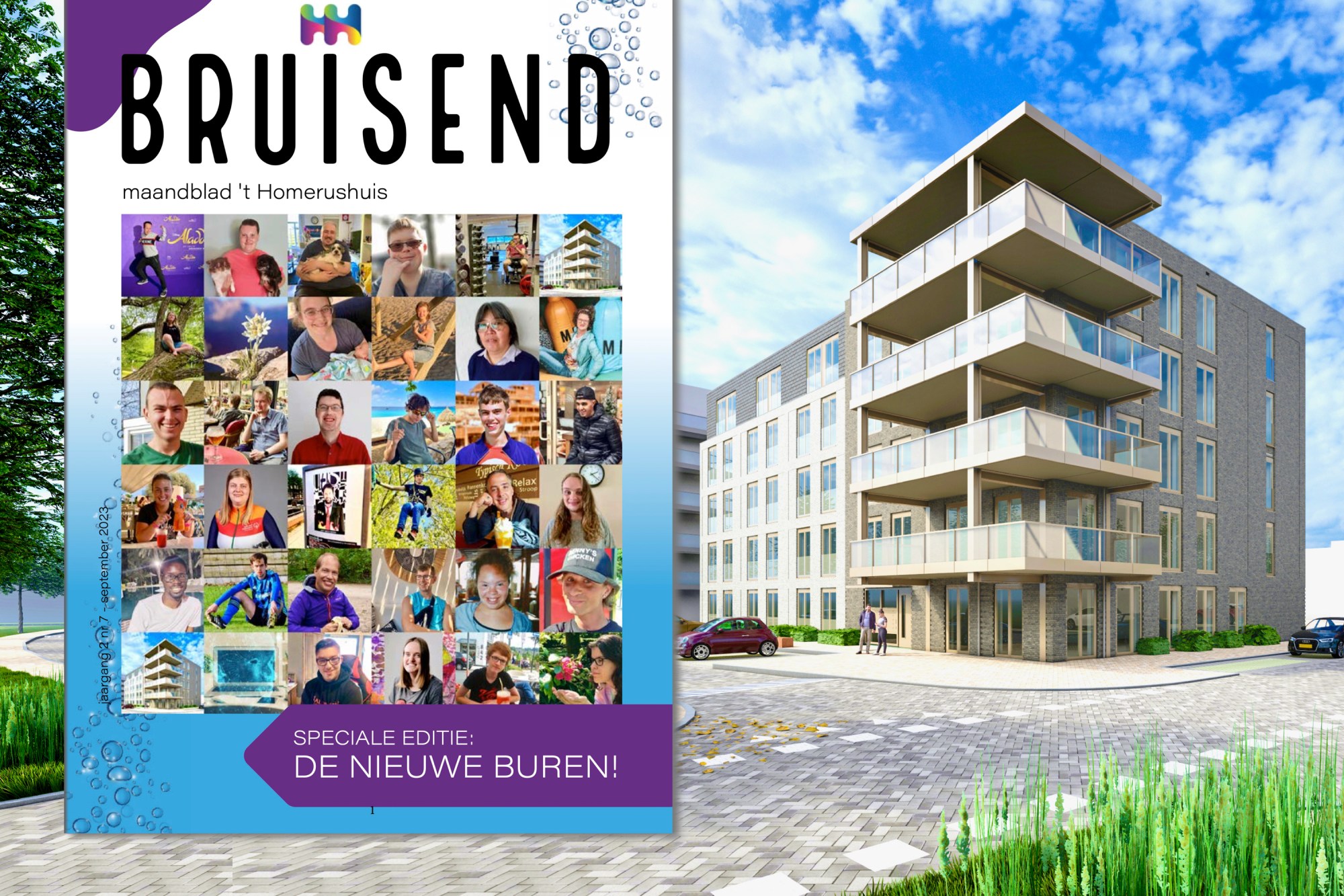 De cover van Bruisend 7 met het Homerushuis op de achtergrond