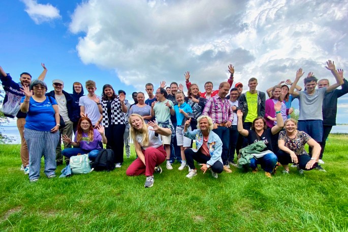 Eerste groepsfoto bij Midgetgolf