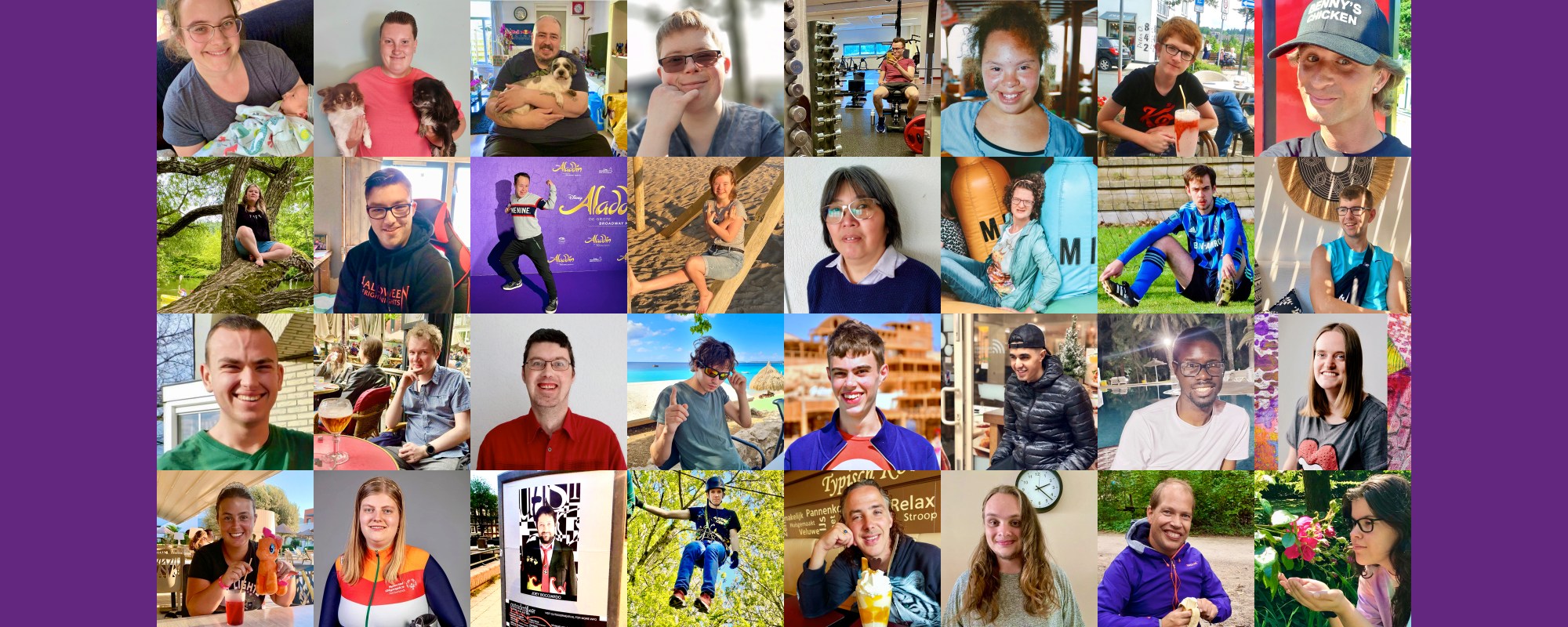 Collage van foto's van alle bewoners